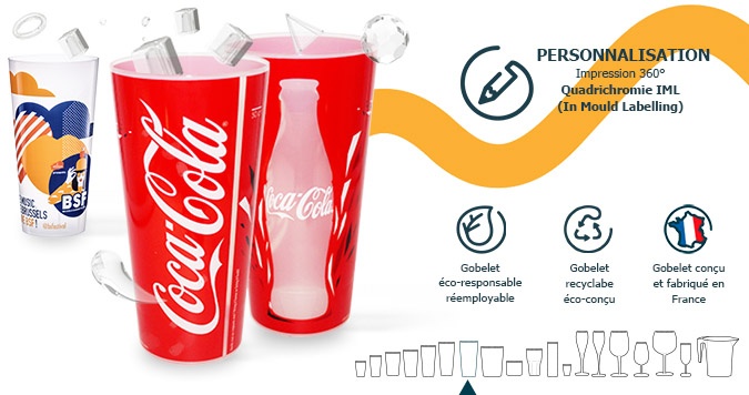 Ecocup de 50 cl format pinte Coca Cola
